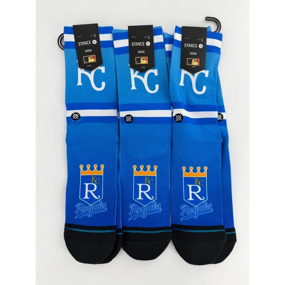 3 Pairs Stance Adult Blue Crew MLB Baseball Kansas City Royals Coop 23 L 9-13‎